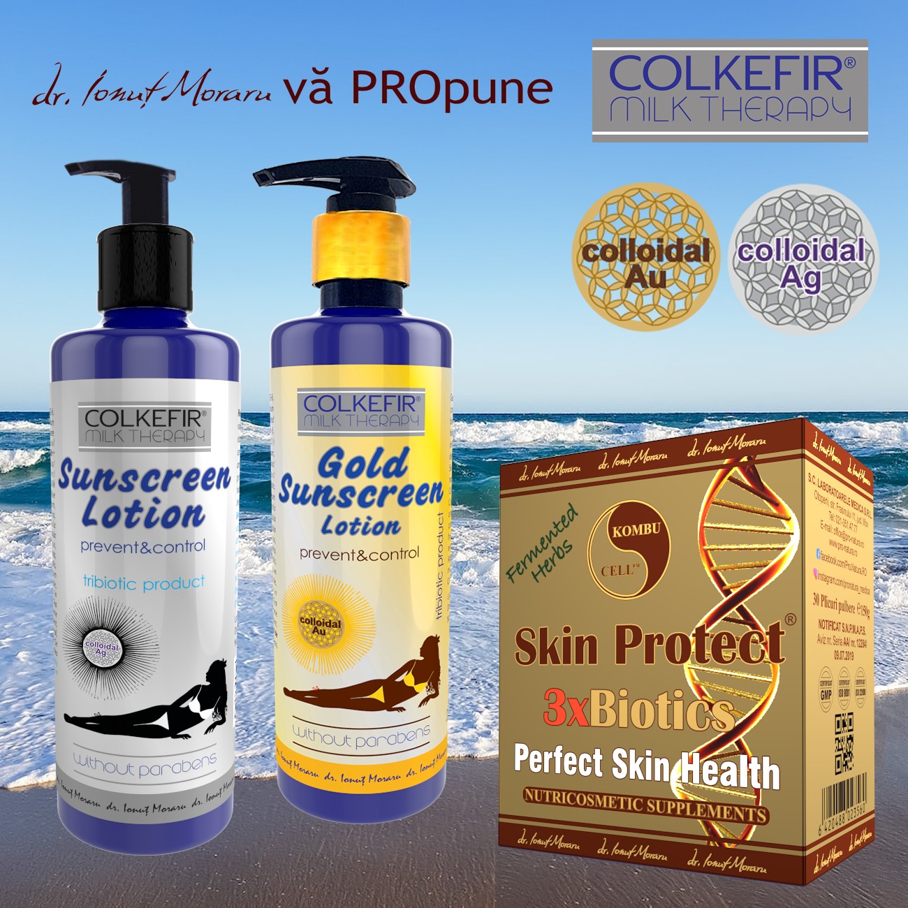 flyer colkefir milk therapy silver and gold sunscreen lotion